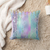Pastel Rainbow Glitter Pattern Design クッション (ブランケット)
