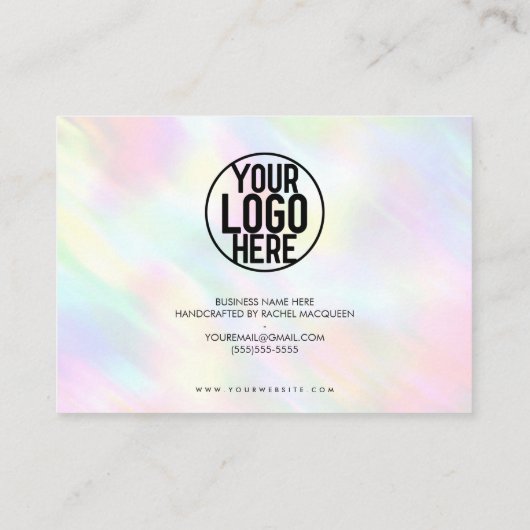 Pastel Rainbow Holographic Customer Thank You 名刺 (裏面)