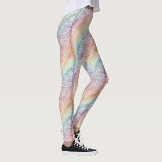 Pastel Rainbow Leopard Print Leggings レギンス (右)