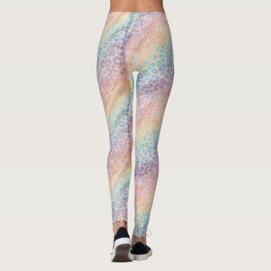 Pastel Rainbow Leopard Print Leggings レギンス (裏面)