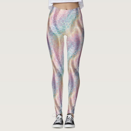 Pastel Rainbow Leopard Print Leggings レギンス (正面)