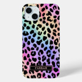Pastel Rainbow Leopard Print Monogrammed Case-Mate iPhoneケース (裏面)