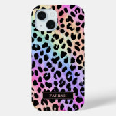 Pastel Rainbow Leopard Print Monogrammed Case-Mate iPhoneケース (裏面)