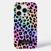 Pastel Rainbow Leopard Print Monogrammed Case-Mate iPhoneケース (裏面)
