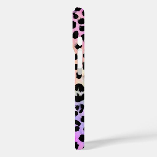 Pastel Rainbow Leopard Print Monogrammed Case-Mate iPhoneケース (裏面 / 左)