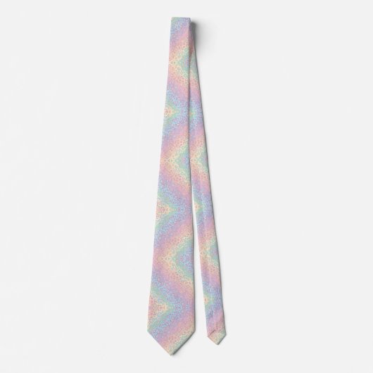 Pastel Rainbow Leopard Print Neck Tie ネクタイ (正面)
