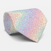 Pastel Rainbow Leopard Print Neck Tie ネクタイ (ロール)