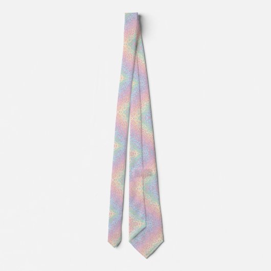 Pastel Rainbow Leopard Print Neck Tie ネクタイ (裏面)