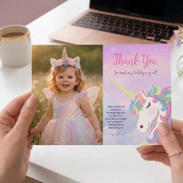 Pastel Rainbow Magical Birthday Thank You Card シーズンカード