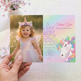 Pastel Rainbow Magical Birthday Thank You Card シーズンカード