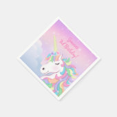 Pastel Rainbow Magical Unicorn Clouds スタンダードカクテルナプキン (角)
