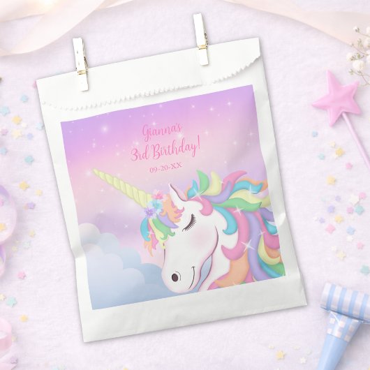 Pastel Rainbow Magical Unicorn Clouds フェイバーバッグ