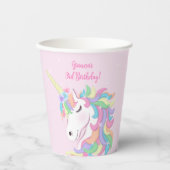 Pastel Rainbow Magical Unicorn Flower Crown 紙コップ (正面)