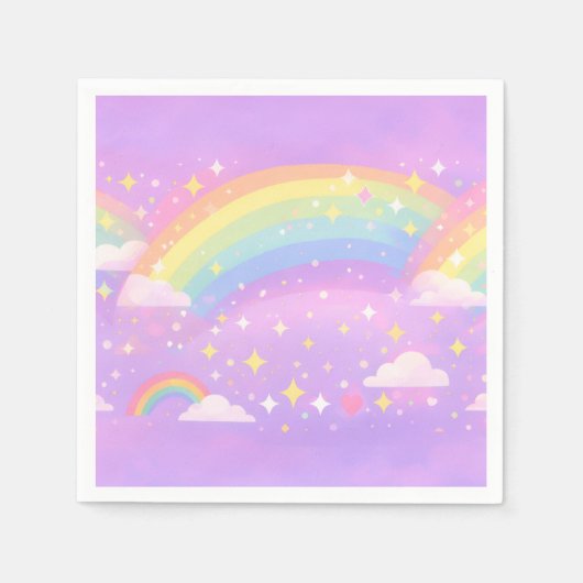 Pastel Rainbow Neurodivergent Party Napkins スタンダードカクテルナプキン (正面)