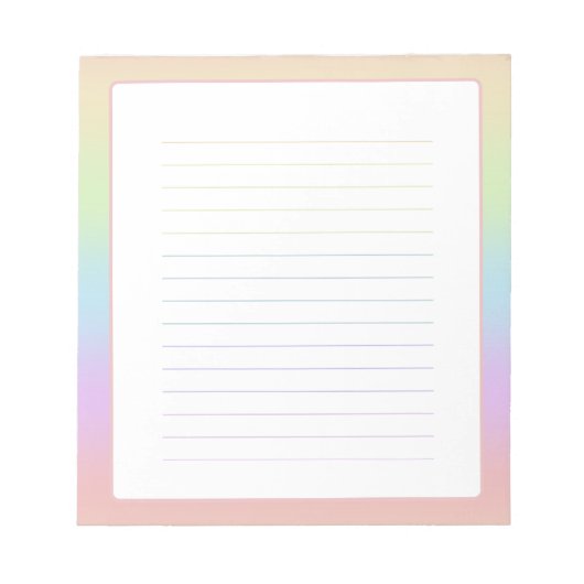 Pastel Rainbow Notepad ノートパッド (正面)