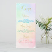 Pastel rainbow ombre baby shower menu メニュー (スタンド正面)