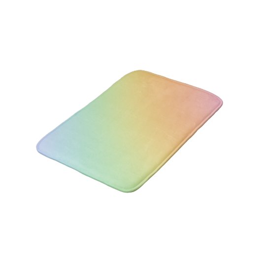 Pastel Rainbow Ombre Gradient Blur Abstract Design バスマット (アングル)