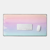 Pastel Rainbow Ombre Watercolor Aesthetic デスクマット (キーボード&マウス)