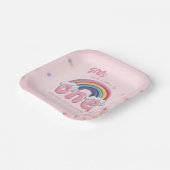 Pastel Rainbow One First Birthday Party ペーパープレート (傾斜あり)