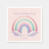Pastel Rainbow Paper Napkins – Birthday Party スタンダードカクテルナプキン (正面)