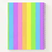 Pastel Rainbow Personalized Colorful Striped ノートブック (裏面)
