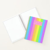 Pastel Rainbow Personalized Colorful Striped ノートブック (内部)