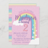 Pastel Rainbow Pink 招待状 (正面/裏面)