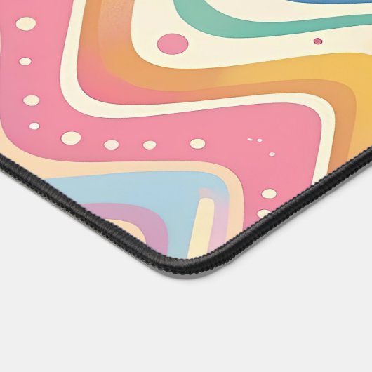 Pastel Rainbow Retro Abstract Design デスクマット (コーナー)