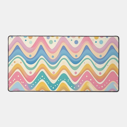 Pastel Rainbow Retro Abstract Design デスクマット (正面)
