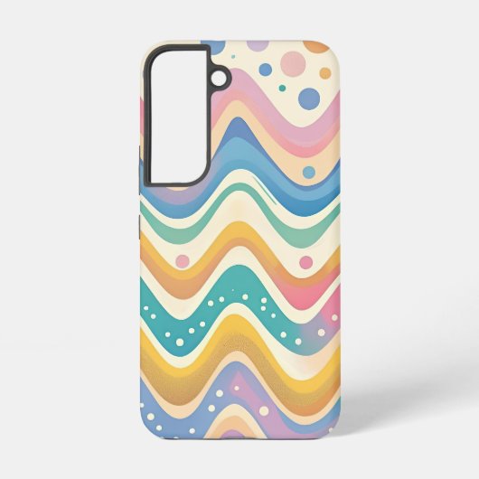 Pastel Rainbow Retro Abstract Samsung Galaxyケース (裏面)