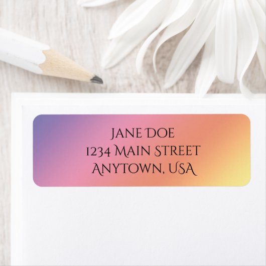 Pastel Rainbow Return Address Label ラベル (インサイチュ)