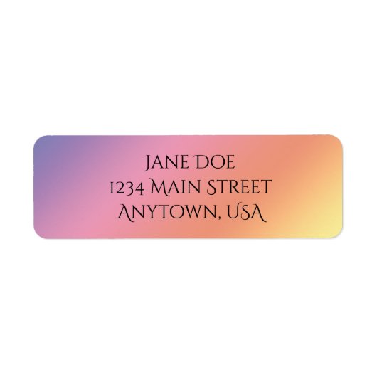 Pastel Rainbow Return Address Label ラベル (正面)