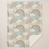Pastel Rainbow Sherpa Cozy Gift for Little Dreamer シェルパブランケット (正面)