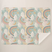 Pastel Rainbow Sherpa Cozy Gift for Little Dreamer シェルパブランケット (正面(横))