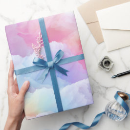 Pastel Rainbow Soft Cloud Blend Abstract Pattern ラッピングペーパー