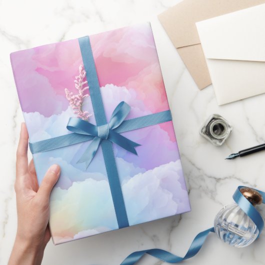 Pastel Rainbow Soft Cloud Blend Abstract Pattern ラッピングペーパー (ギフト)