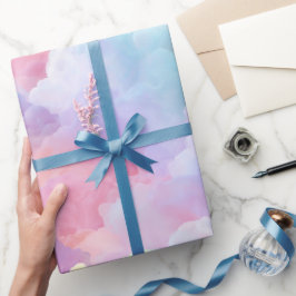 Pastel Rainbow Soft Cloud Blend Abstract Pattern ラッピングペーパー