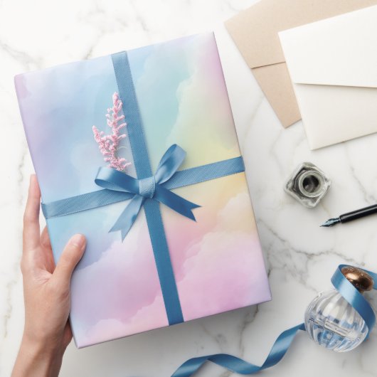 Pastel Rainbow Soft Cloud Blend Abstract Pattern ラッピングペーパー (ギフト)