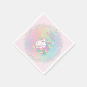 Pastel Rainbow Sparkle Magical Unicorn Birthday  スタンダードカクテルナプキン (角)