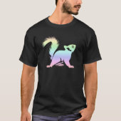 Pastel Rainbow Squirrel Silhouette Cute Tシャツ (正面)