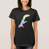 Pastel Rainbow Squirrel Silhouette Tシャツ (正面)