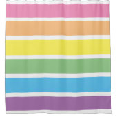 Pastel Rainbow Striped Shower Curtain シャワーカーテン (正面)