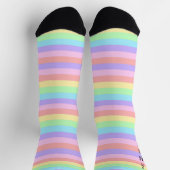Pastel Rainbow Stripes Decora Style ソックス (上部)