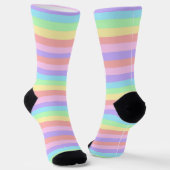 Pastel Rainbow Stripes Decora Style ソックス (傾斜あり)