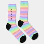 Pastel Rainbow Stripes Decora Style ソックス (右)