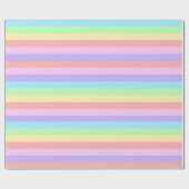 Pastel Rainbow Stripes Fairy Kei Birthday ラッピングペーパー (フラット)