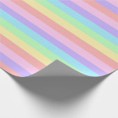 Pastel Rainbow Stripes Fairy Kei Birthday ラッピングペーパー (角)