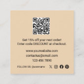 Pastel Rainbow Thank You  スクエア名刺 (裏面)