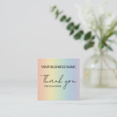 Pastel Rainbow Thank You  スクエア名刺 (スタンド正面)