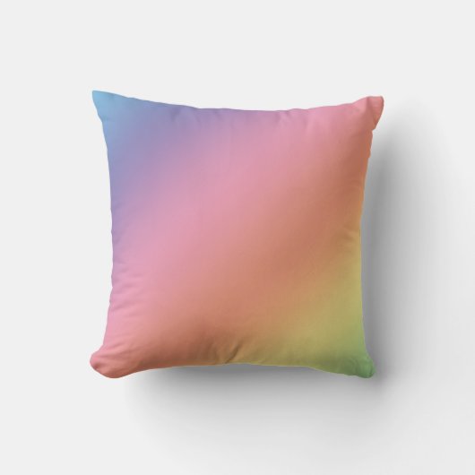 Pastel Rainbow Throw Pillow クッション (正面)